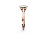 Rose gold Fancy Green Princess  Solitaire Engagement Ring with Six-Prong Setting and Classic Band 2