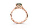 Rose gold Fancy Green Princess  Solitaire Engagement Ring with Six-Prong Setting and Classic Band 3