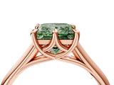 Rose gold Fancy Green Princess  Solitaire Engagement Ring with Six-Prong Setting and Classic Band 4