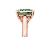 Rose gold Fancy Green Princess  Solitaire Engagement Ring with Six-Prong Setting and Classic Band 5