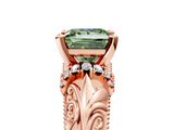 Rose gold Fancy Green Princess  Solitaire Filigree Engagement Ring with Halo and Prong Setting_5
