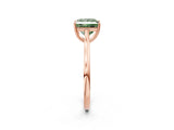 Rose gold Fancy Green Princess  Solitaire Heart Prong Engagement Ring with Tapered Band_37
