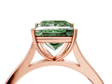 Rose gold Fancy Green Princess  Solitaire Heart Prong Engagement Ring with Tapered Band_39