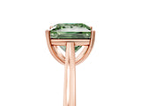 Rose gold Fancy Green Princess  Solitaire Heart Prong Engagement Ring with Tapered Band_40
