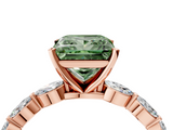 Rose gold Fancy Green Princess  Solitaire Marquise Side Stone Prong Setting Ring_4