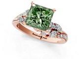 Rose gold Fancy Green Princess  Solitaire Marquise Twist Band with Six-Prong Setting_1