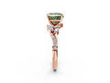 Rose gold Fancy Green Princess  Solitaire Marquise Twist Band with Six-Prong Setting_2