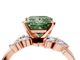 Rose gold Fancy Green Princess  Solitaire Marquise Twist Band with Six-Prong Setting_4