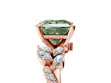 Rose gold Fancy Green Princess  Solitaire Marquise Twist Band with Six-Prong Setting_5