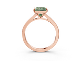 Rose gold Fancy Green Princess  Solitaire Pavé Band with Four-Prong Setting_25