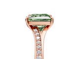 Rose gold Fancy Green Princess  Solitaire Pavé Band with Four-Prong Setting_27