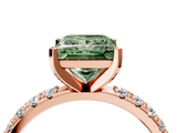 Rose gold Fancy Green Princess  Solitaire Pavé Band with Four-Prong Setting_4