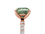 Rose gold Fancy Green Princess  Solitaire Pavé Diamond Engagement Ring with Four-Prong Setting_5