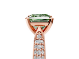 Rose gold Fancy Green Princess  Solitaire Pavé Diamond Engagement Ring with Four-Prong Setting_5