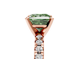 Rose gold Fancy Green Princess  Solitaire Pave Diamond Engagement Ring with Four-Prong Setting_5