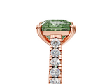 Rose gold Fancy Green Princess  Solitaire Pave Diamond Engagement Ring with Prong Setting_5