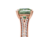 Rose gold Fancy Green Princess  Solitaire Pave Split Shank Engagement Ring with Six-Prong Setting_5
