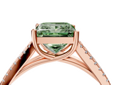 Rose gold Fancy Green Princess  Solitaire Split Shank Pavé Diamond Engagement Ring_4