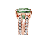 Rose gold Fancy Green Princess  Solitaire Split Shank Pavé Diamond Engagement Ring_5
