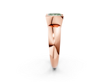 Rose gold Fancy Green Princess  Solitaire Tension Set Diamond Ring with Wide Band_2