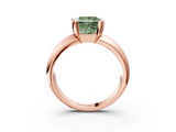 Rose gold Fancy Green Princess  Solitaire Tension Set Diamond Ring with Wide Band_3