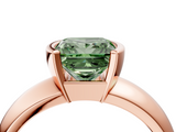 Rose gold Fancy Green Princess  Solitaire Tension Set Diamond Ring with Wide Band_4