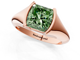 Rose gold Fancy Green Princess  Solitaire Tension Set Diamond Ring_1