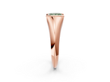 Rose gold Fancy Green Princess  Solitaire Tension Set Diamond Ring_2
