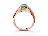 Rose gold Fancy Green Princess  Solitaire Tension Set Diamond Ring_3