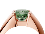 Rose gold Fancy Green Princess  Solitaire Tension Set Diamond Ring_4