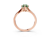 Rose gold Fancy Green Princess  Solitaire Twist Band with Pavé Diamonds and Four-Prong Setting_50