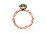 Rose gold Fancy Green Princess  Solitaire Twisted Band Prong Set Engagement Ring_32