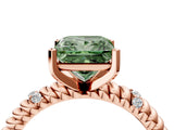 Rose gold Fancy Green Princess  Solitaire Twisted Band Prong Set Engagement Ring_33