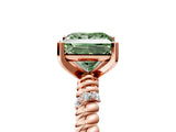 Rose gold Fancy Green Princess  Solitaire Twisted Band Prong Set Engagement Ring_34