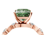 Rose gold Fancy Green Princess  Solitaire Twisted Band with Prong Setting 4
