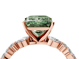 Rose gold Fancy Green Princess  Solitaire with Side Stones on a Pavé Band and Four-Prong Setting_4