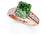 Rose gold Fancy Green Radiant  Brilliant Channel-Set Solitaire Ring with Four-Prong Setting_21