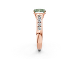 Rose gold Fancy Green Radiant  Brilliant Channel-Set Solitaire Ring with Four-Prong Setting_22