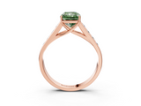 Rose gold Fancy Green Radiant  Brilliant Channel-Set Solitaire Ring with Four-Prong Setting_23