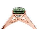 Rose gold Fancy Green Radiant  Brilliant Channel-Set Solitaire Ring with Four-Prong Setting_24