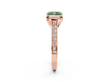 Rose gold Fancy Green Radiant  Brilliant Cut Diamond Engagement Ring with Pavé Band and Four-Prong Setting_51