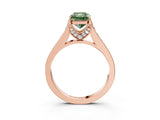 Rose gold Fancy Green Radiant  Brilliant Cut Diamond Engagement Ring with Pavé Band and Four-Prong Setting_52