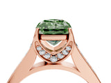 Rose gold Fancy Green Radiant  Brilliant Cut Diamond Engagement Ring with Pavé Band and Four-Prong Setting_53