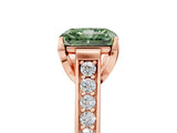 Rose gold Fancy Green Radiant  Brilliant Cut Diamond Engagement Ring with Pavé Band and Four-Prong Setting_54