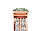 Rose gold Fancy Green Radiant  Brilliant Diamond Channel Set Wide Band Ring with Bezel Setting_25