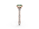 Rose gold Fancy Green Radiant  Brilliant Pavé Band Solitaire with Four-Prong Setting_59