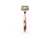 Rose gold Fancy Green Radiant  Brilliant Solitaire Engagement Ring with Six-Prong Setting and Classic Band_22