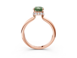 Rose gold Fancy Green Radiant  Brilliant Solitaire Engagement Ring with Six-Prong Setting and Classic Band_23