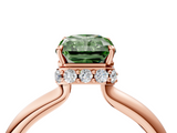 Rose gold Fancy Green Radiant  Brilliant Solitaire Engagement Ring with Six-Prong Setting and Classic Band_24