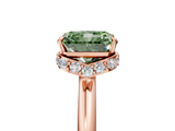 Rose gold Fancy Green Radiant  Brilliant Solitaire Engagement Ring with Six-Prong Setting and Classic Band_25